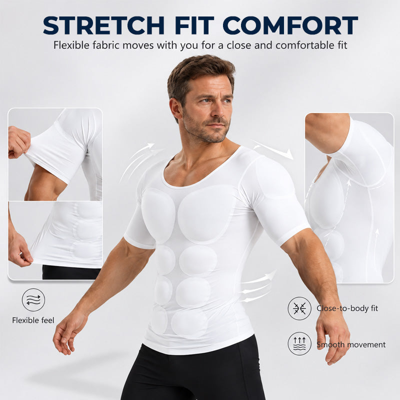 💪 Mænds formende muskel-T-shirt – Få et mere markeret look med det samme!