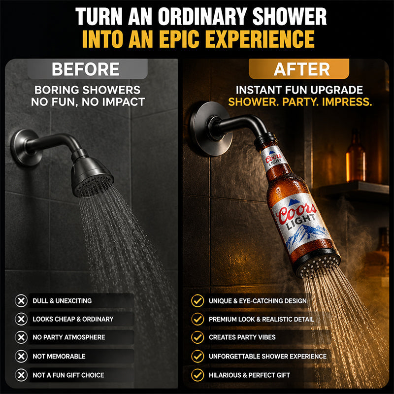 🍺🚿 Ølflaske Brusehoved – Sjov Badeværelsesindretning & Perfekt Gaveidé 🎁
