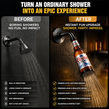 🍺🚿 Ølflaske Brusehoved – Sjov Badeværelsesindretning & Perfekt Gaveidé 🎁