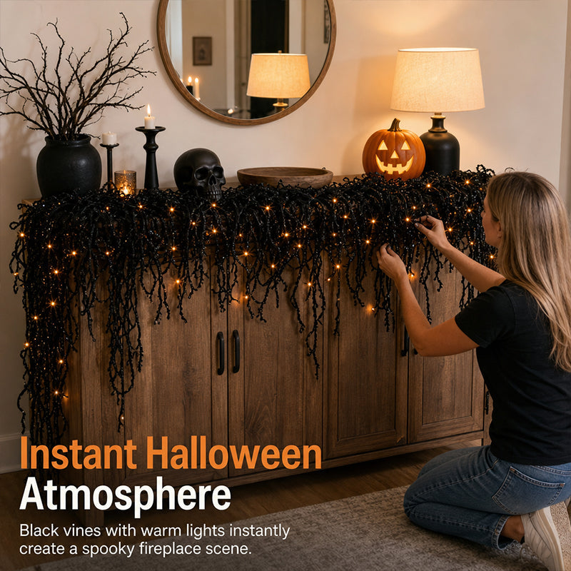🎃 Spooky Chic: Halloween kamin-dekorationssæt 👻