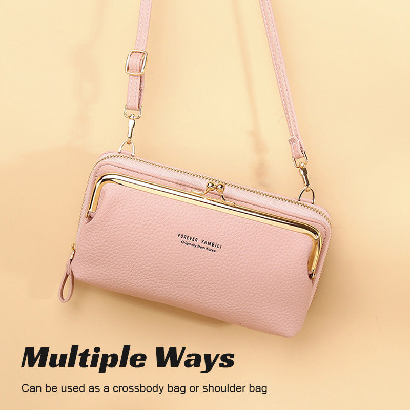 Monikäyttöinen PU nahka matkapuhelin laukku Crossbody olkalaukku