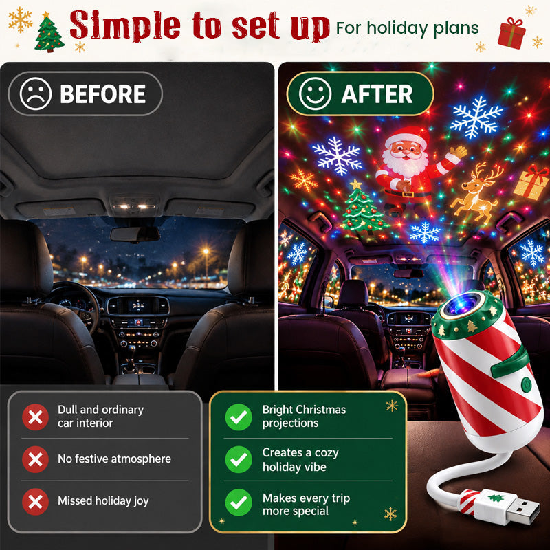 🎅 Merry Ride juleprojektør til bilen