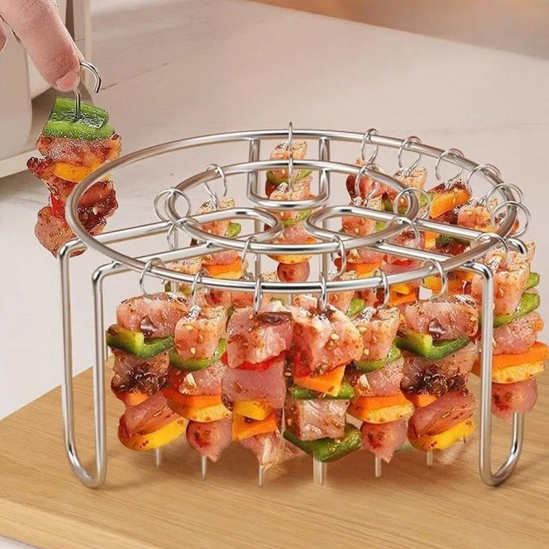 🔥 Spydholder til Airfryer – Lodret kebabholder i rustfrit stål til airfryere, ovne & hjemmelavede BBQ-snacks 🍢
