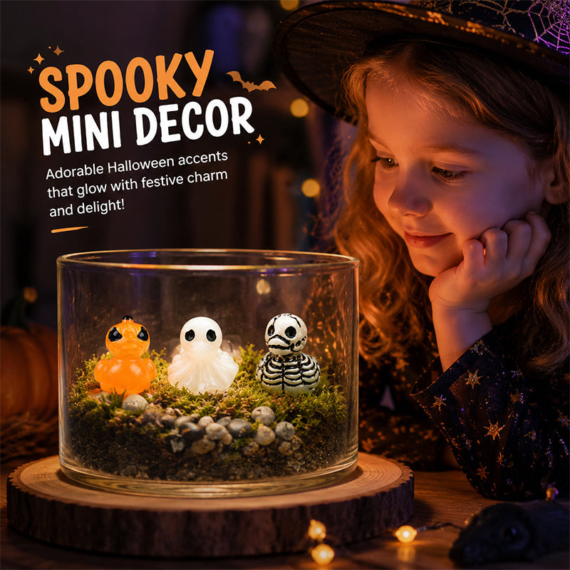 🎃🐤 Halloween Mini Harpiksænder — 12 Uhyggelige Design, 2,5 cm Små Figurer