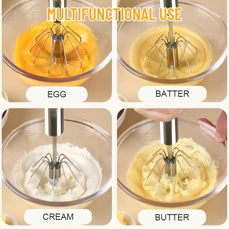 Ruostumattomasta teräksestä valmistettu Press Egg Beater