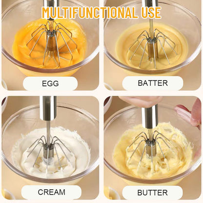 Ruostumattomasta teräksestä valmistettu Press Egg Beater