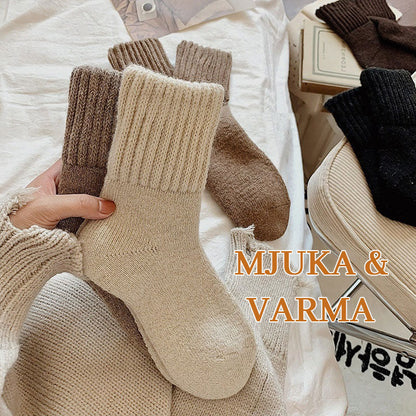 🧦 5 paria Lämpimiä VillaSukkia Mid-Calf Korkeudella