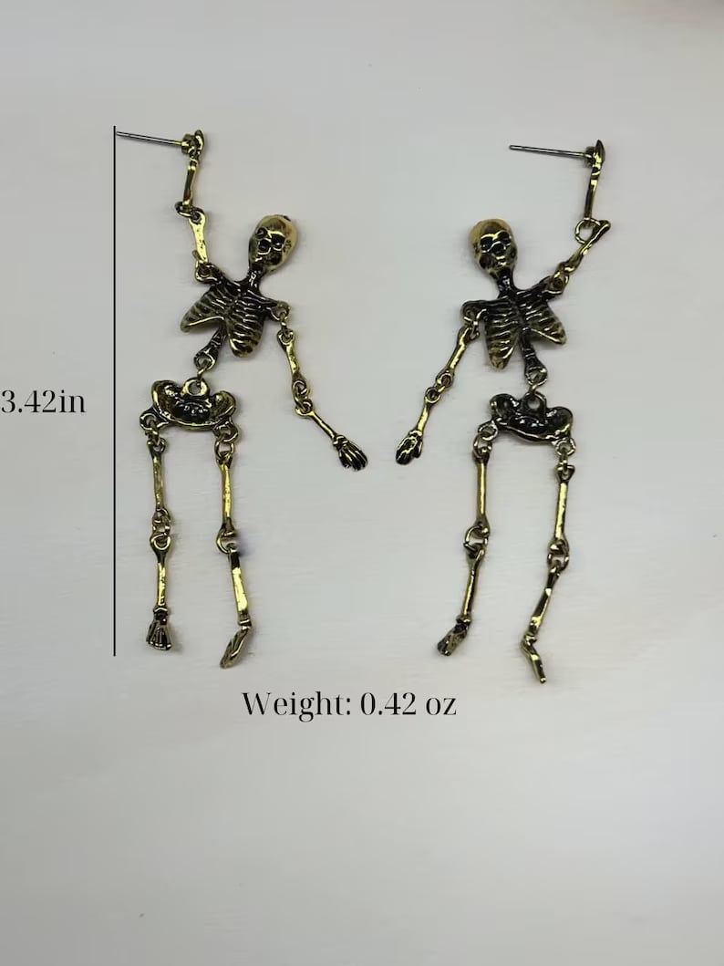 Guld Skelett Örhängen/Gold Skeleton Earrings