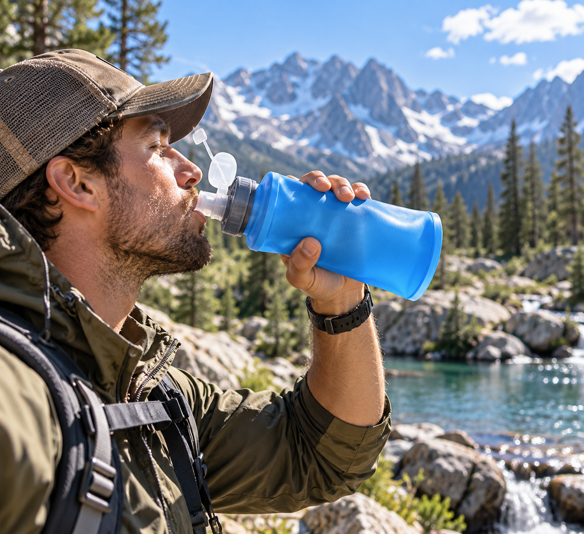 💧 Lydsvag sammenklappelig jagt-vandflaske – 500 ml blød flaske til udendørs eventyr 🌲🦌