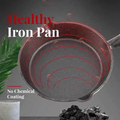 📢📢 50% RABAT & På lager ⏰ 🍳 Mini Non-stick Støbejernspande 10 cm – Sundt støbejern, ensartet varme & træhåndtag ✨