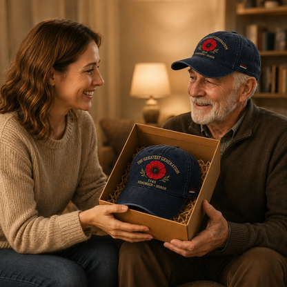🎖️🌺 En Generations Arv — 1945 Remembrance Poppy Cap