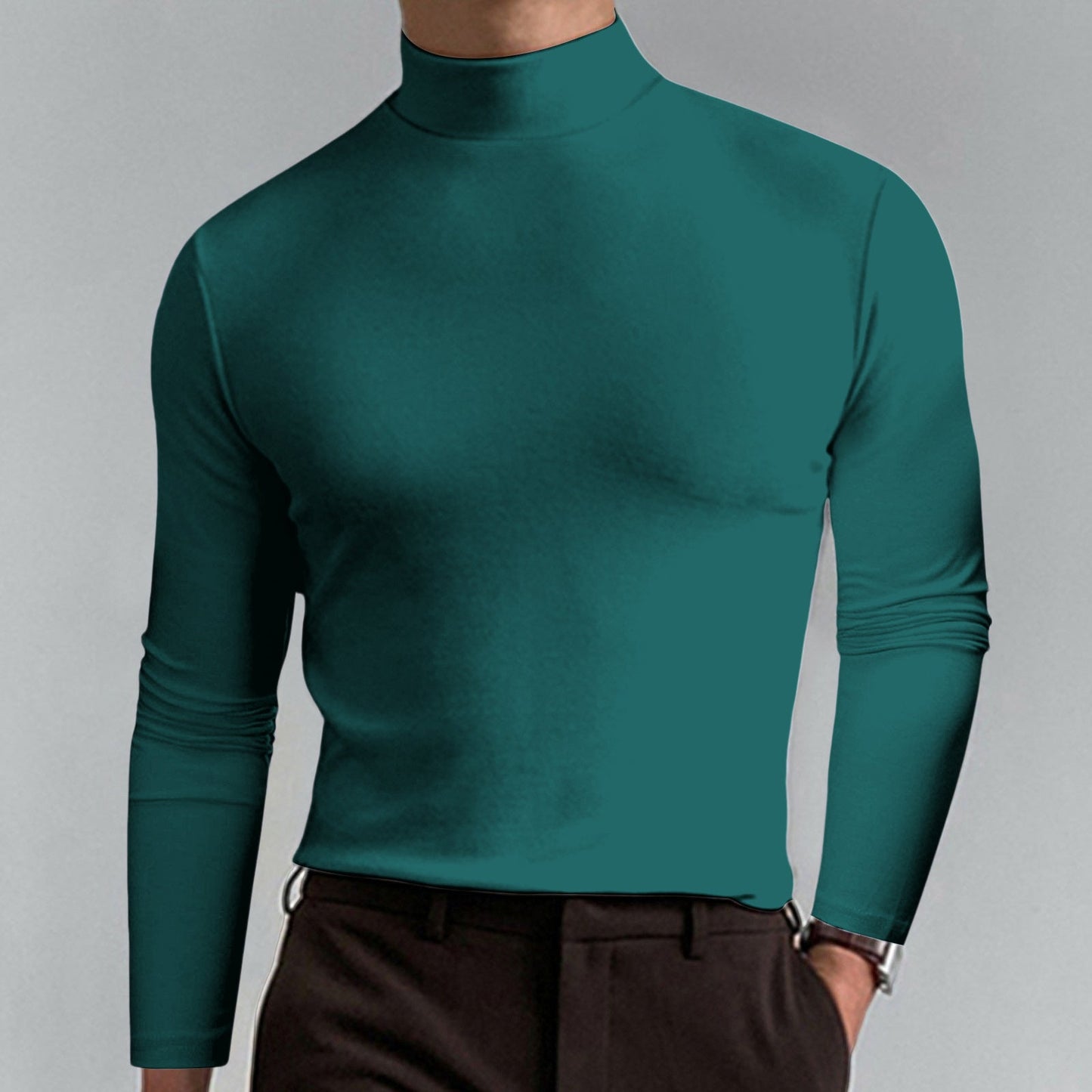 👕 50 % ALENNUS✨ Miesten korkeakauluksinen t-paita – joustava ja hengittävä kangas, ihanteellinen urheiluun tai päivittäiseen käyttöön 🏃‍♂️📦