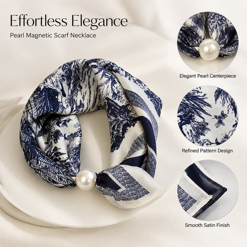 🤍 Magnetic scarf with a pearl – look elegant in seconds