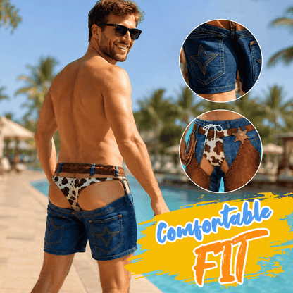 🏖️ Sjove Badeshorts med Falsk Denim-Print