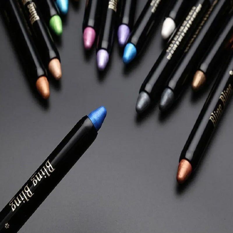 15 Värit Fluoresoiva luomiväri lyijykynä Vedenpitävä Glitter Eyeshadow Eyeliner