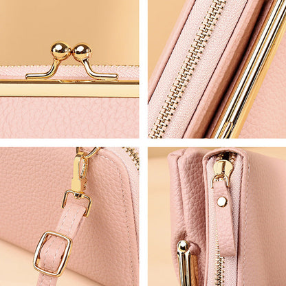 Monikäyttöinen PU nahka matkapuhelin laukku Crossbody olkalaukku
