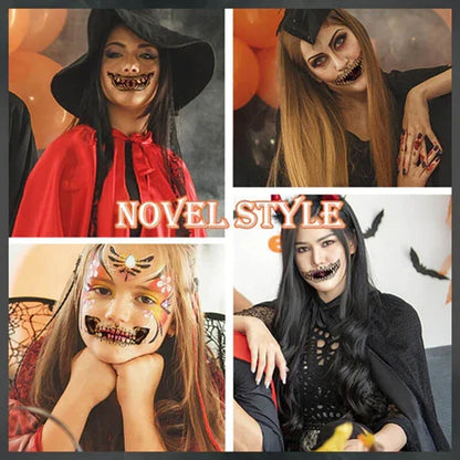 Halloween Prank Makeup Temporary Tattoo😈Realistinen ja helppo poistaa