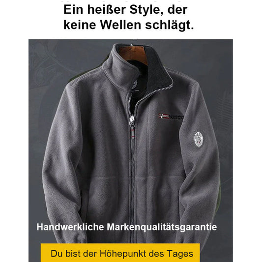 Paras joululahja-kaksikerroksinen hupullinen takki miehille (korkealaatuinen alkuperäinen tuote)/Käännettävä polar fleece takki