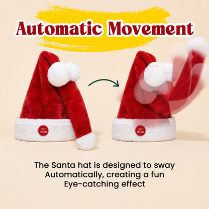 🎅 Funny Moving Santa Hat – Sjovt julefrokost-accessory 🎄