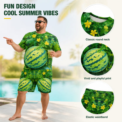 🍉 Sjovt T-Shirt Sæt med Vandmelon-Print