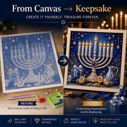 🕎✨ Hanukkah Perlekunst DIY-Sæt — skab noget smukt sammen, én perle ad gangen