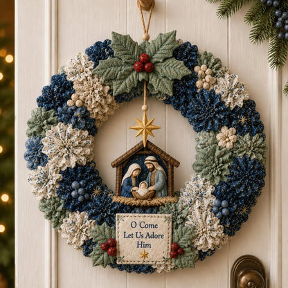 🎄 DIY Julekrans Håndarbejdssæt med 3D-Tekstur | Afslappende & Hyggelig til Døren
