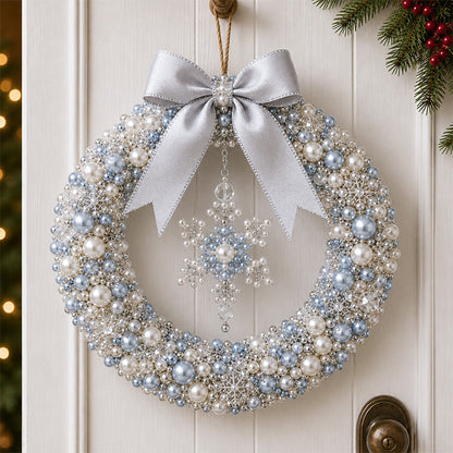 🎄✨ DIY-sæt til en julekrans med perler – Håndlavet julepynt til døren med perler 💎🎀
