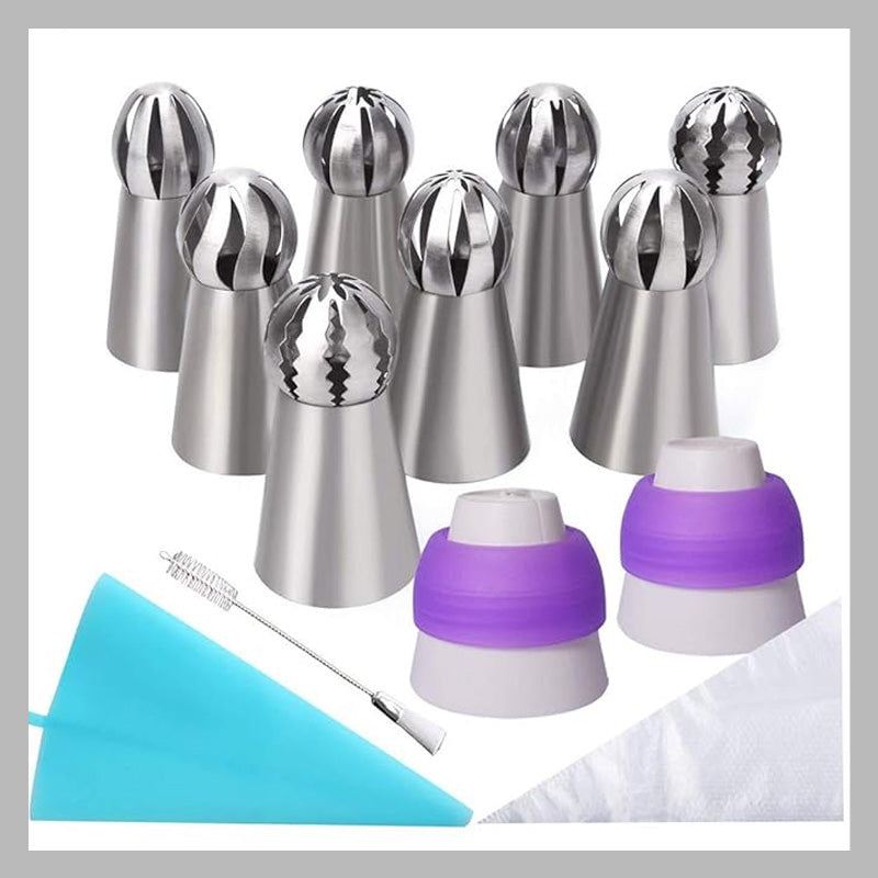 Työkalusarja kakun koristeluun (22 kpl/9 kpl)/Tool set for cake decorating (22 pcs/9 pcs)