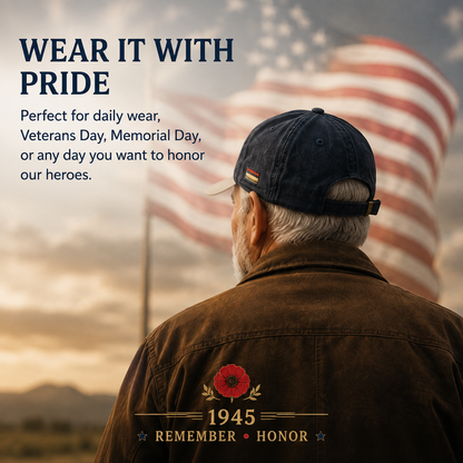 🎖️🌺 En Generations Arv — 1945 Remembrance Poppy Cap