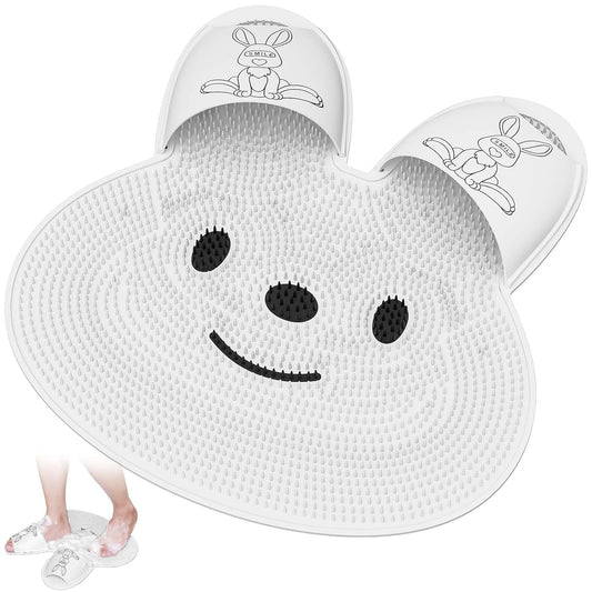 Rabbit-Shaped Silicone Foot Scrubber Mat