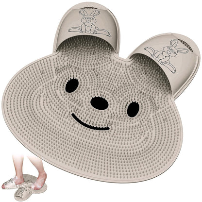 Rabbit-Shaped Silicone Foot Scrubber Mat