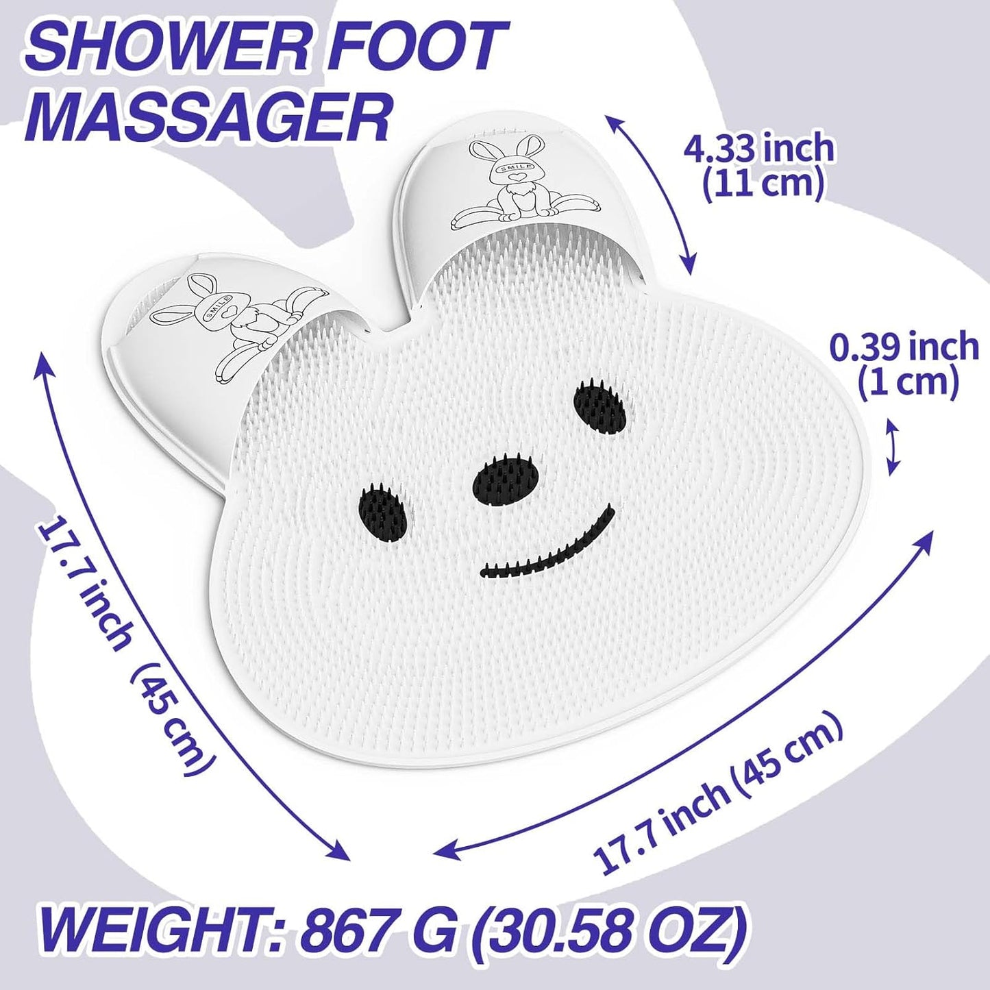 Rabbit-Shaped Silicone Foot Scrubber Mat