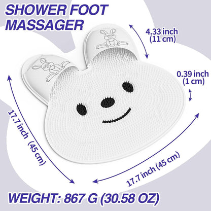 Rabbit-Shaped Silicone Foot Scrubber Mat