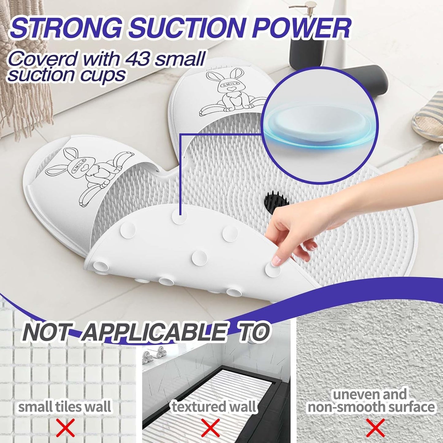 Rabbit-Shaped Silicone Foot Scrubber Mat