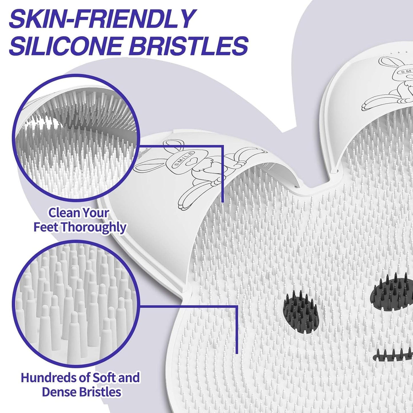 Rabbit-Shaped Silicone Foot Scrubber Mat