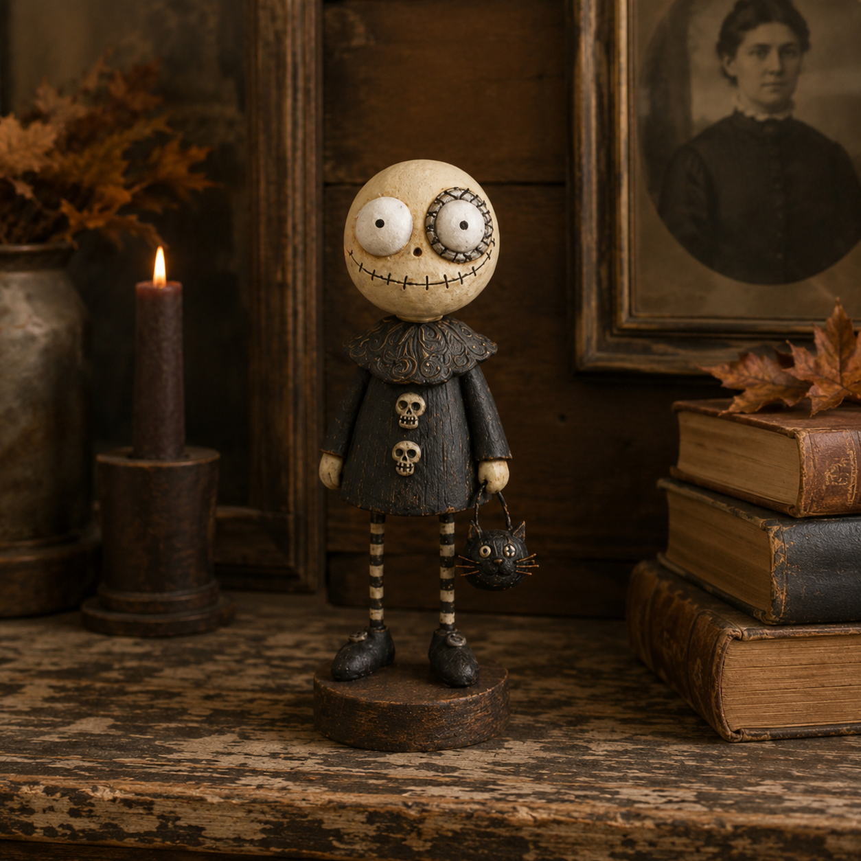 🎃 Rustikke Græskarvenner – Vintage Halloween Figurkollektion