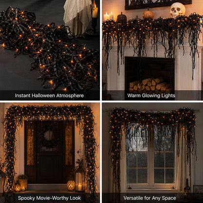 🎃 Spooky Chic: Halloween kamin-dekorationssæt 👻