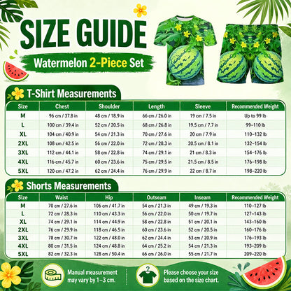 🍉 Sjovt T-Shirt Sæt med Vandmelon-Print