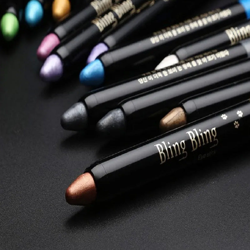 15 Värit Fluoresoiva luomiväri lyijykynä Vedenpitävä Glitter Eyeshadow Eyeliner