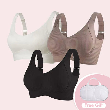 🎁 KUN I DAG: Køb 1 BH, få 3 + GRATIS Vaskepose!🔥Superstøttende bh | Push-up-bh uden bøjle👍Ikke flere hængende bryster