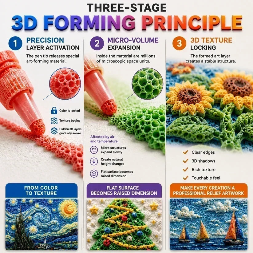 🎁🔮Magic Pen – Tegn i 3D med ét strøg!🎄 DIY-tegnepenne til boblepopcorn & Køb 2, få 1 gratis 🔥