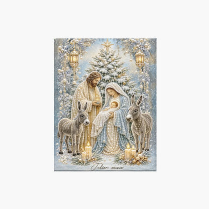 Julekrybbe diamantmaleri-sæt | Jesus Kristus jul tro kunstdekor