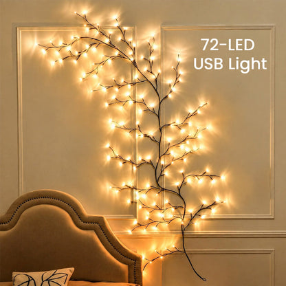 ✨ Fleksibelt LED-grenlys | Fjernbetjent julepynt til væggen 🕯️