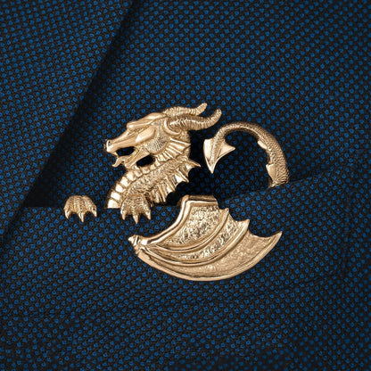 🐊✨ Skulpturel dyreformet metal-lommetørklæde
