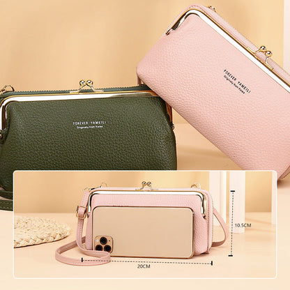 Monikäyttöinen PU nahka matkapuhelin laukku Crossbody olkalaukku