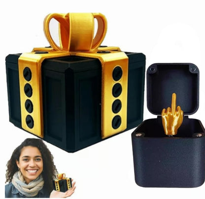 🎁 Prank Boxen – Hysterisk skrueudfordring med en langfinger-surprisepris 🤪🖕 Den perfekte joke-gave til enhver lejlighed!