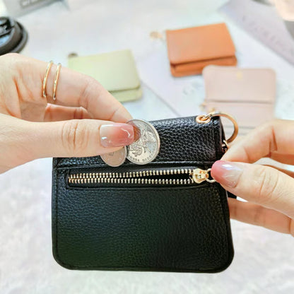💖Køb 1 Få 1 Gratis!! ✨Kun 189 kr!!💕RFID Kort Pung til Kvinder – Moderigtig Kortholder med Nøglering & Møntrum