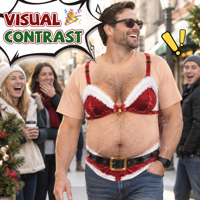 🎄 Sjovt julekostume – komisk mave-illusion-outfit 😂