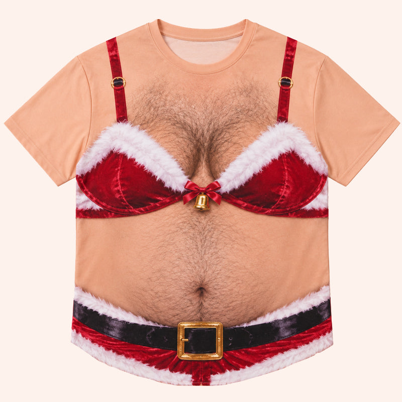 🎄 Sjovt julekostume – komisk mave-illusion-outfit 😂