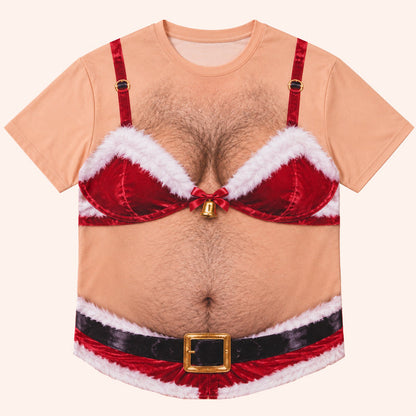 🎄 Sjovt julekostume – komisk mave-illusion-outfit 😂